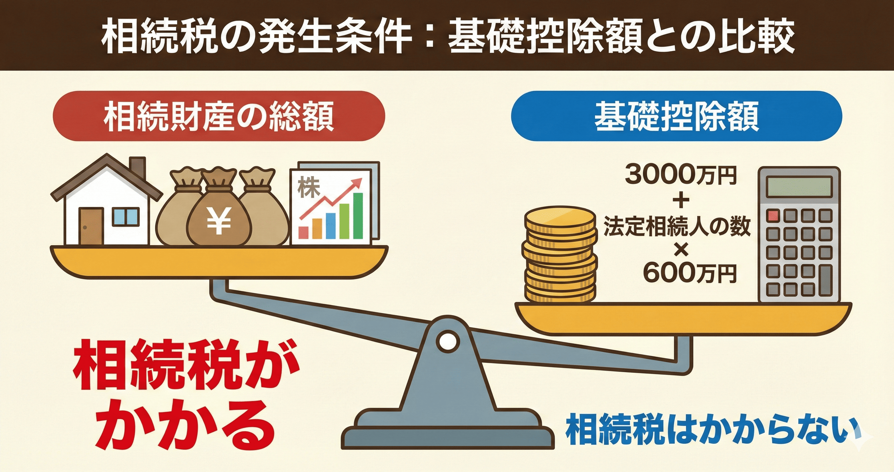 「基礎控除額」（3000万円＋法定相続人の数×600万円）